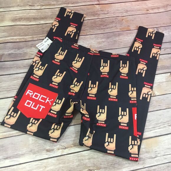 KToo Womens Juniors Leggings Size Medium Rock Out Pixels NEW - Picture 5 of 6